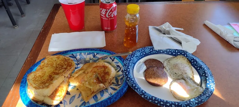 Double French Toast Eggs and Sausage Patties